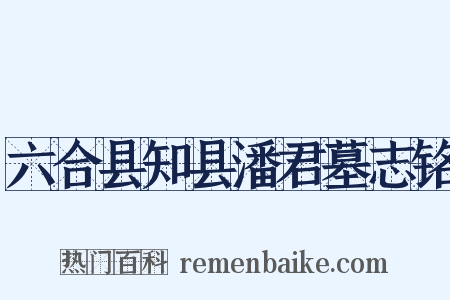 六合县知县潘君墓志铭是什么意思的图片